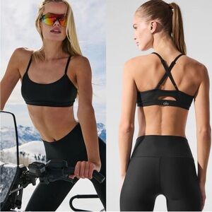 ALO Yoga Black Strappy Sports Bra